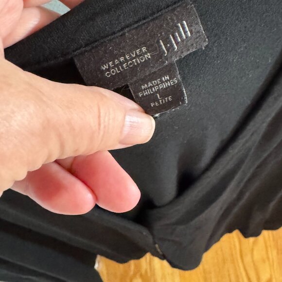 J.Jill Wearever collection one-button flowy jersey knit cardi, black, size PL - Picture 9 of 12